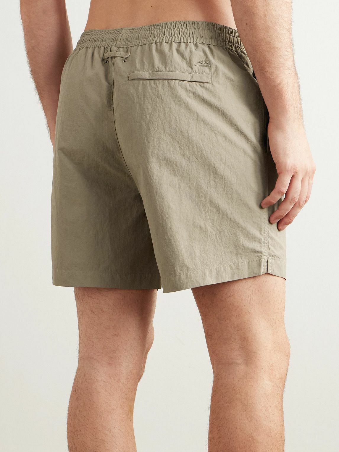 Mr P. - Straight-Leg Mid-Length Garment-Dyed Swim Shorts - Gray