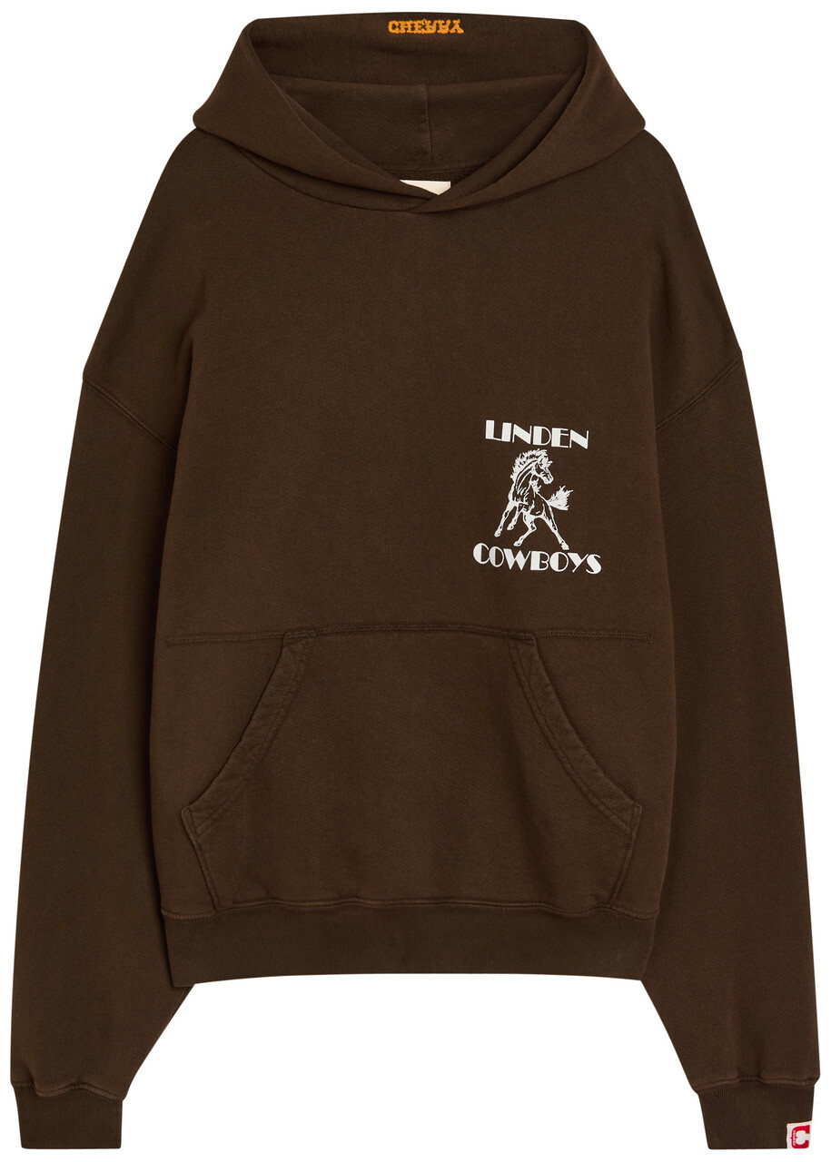 Cherry Los Angeles Cowboys Printed Hooded Cotton Sweatshirt Brown