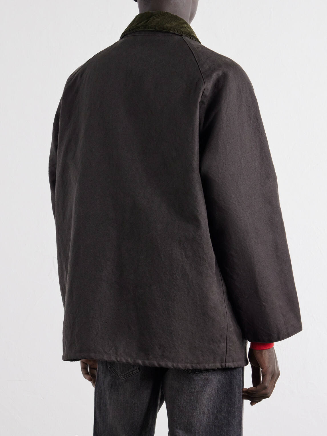 A.PRESSE - Corduroy-Trimmed Cotton-Blend Jacket - Green