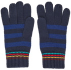 Paul Smith Blue Striped Gloves