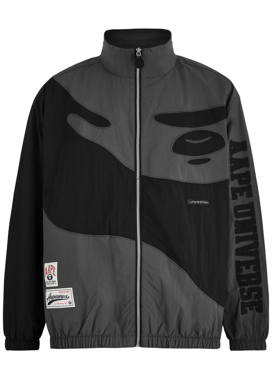 Men's AAPE Now Nylon Sport Jacket in Black AAPE by A Bathing Ape Men's AAPE Now Nylon Sport Jacket in Black AAPE by A Bathing Ape
