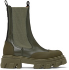 GANNI Khaki Cleated Chelsea Boots