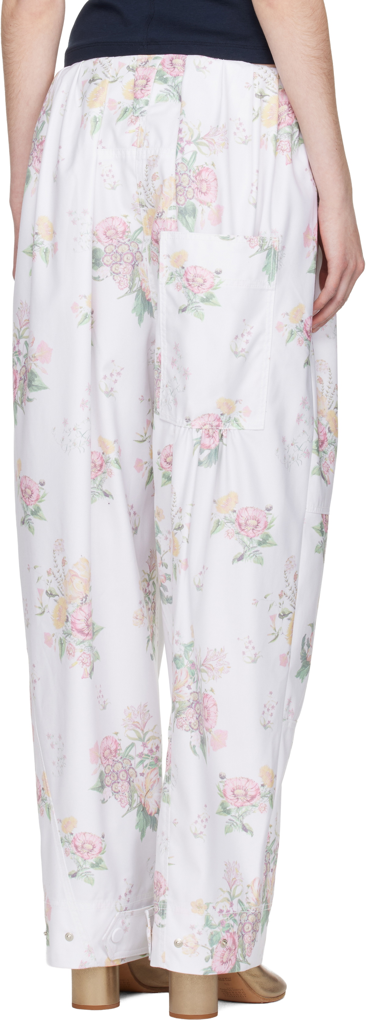 OPEN YY White Full Gather Floral Trousers