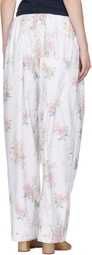 OPEN YY White Full Gather Floral Trousers