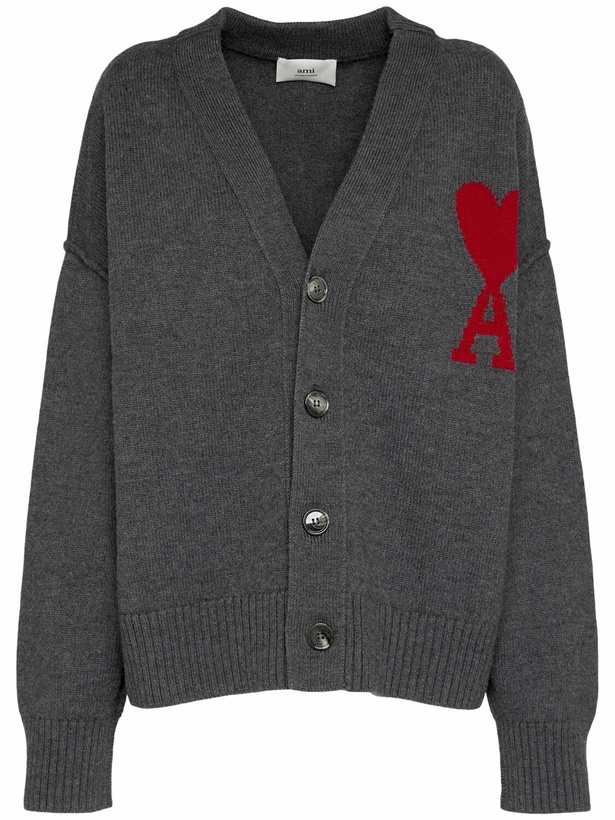 Photo: AMI PARIS Logo Oversize Wool Cardigan