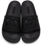 Dolce & Gabbana Black Cut-Out Logo Sandals