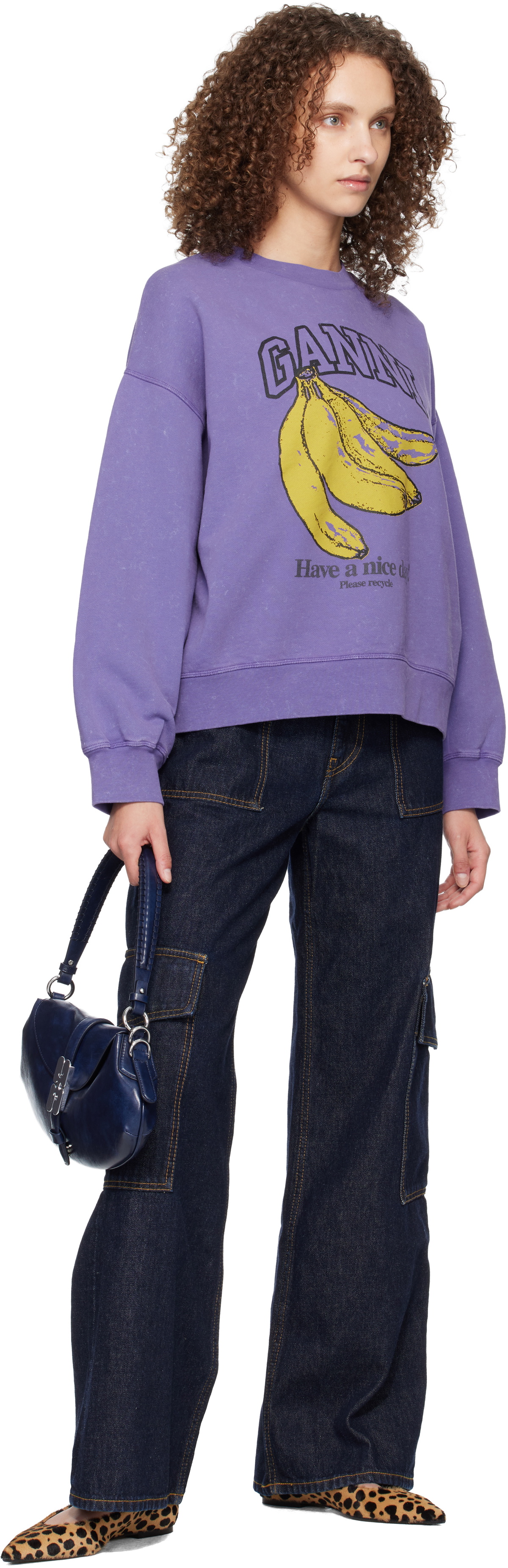 GANNI Purple Vintage Wash Sweatshirt