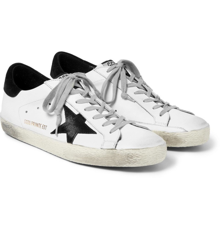 Photo: Golden Goose Deluxe Brand - Superstar Distressed Leather and Suede Sneakers - Men - White