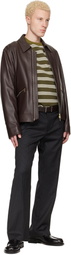 Paul Smith Brown Stripe Buckle Belt