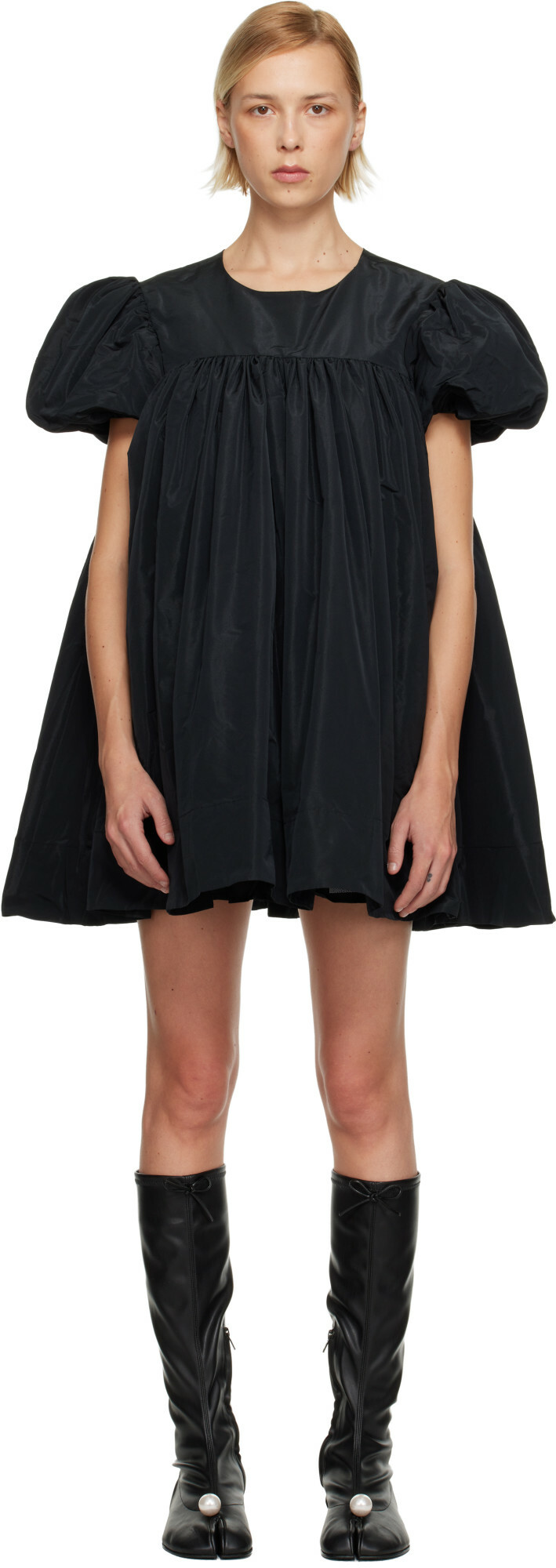 Sandy Liang Black Miyo Minidress
