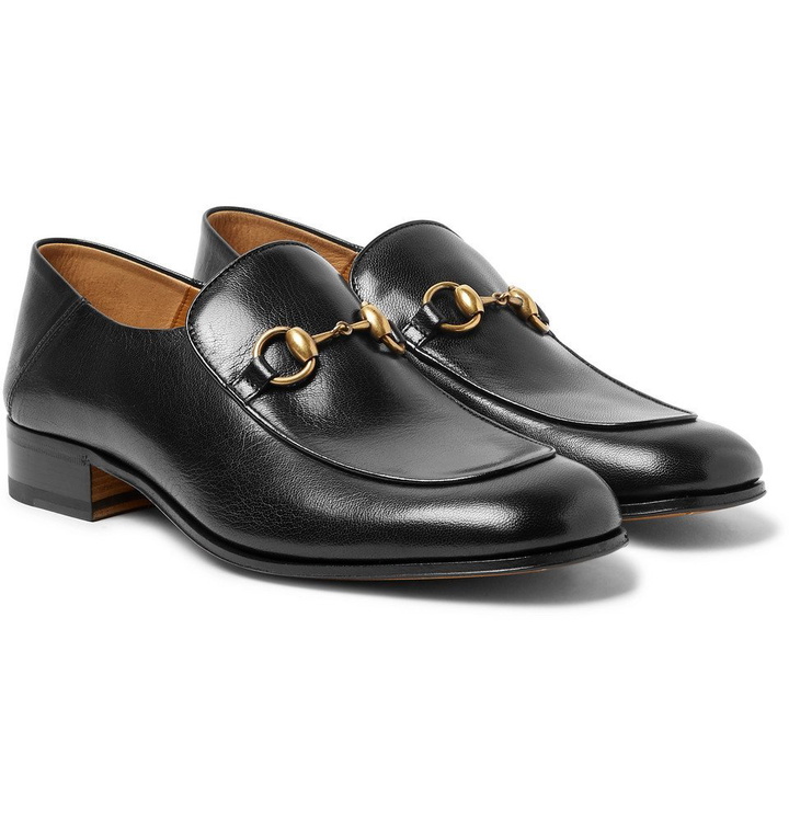 Photo: Gucci - Mister Horsebit Collapsible-Heel Leather Loafers - Men - Black