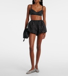 SIR Polka-dot high-rise silk shorts