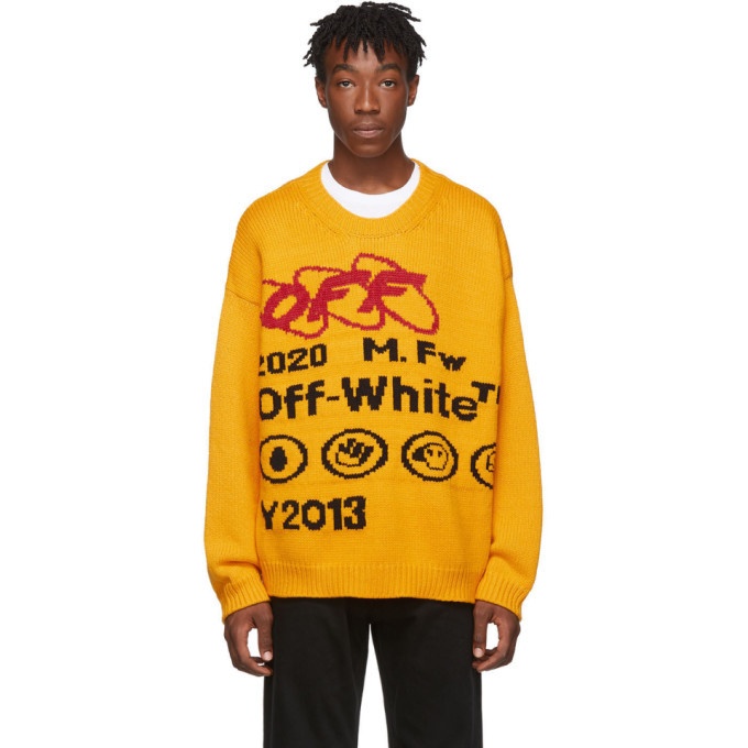 Photo: Off-White Yellow and Black Industrial Y013 Sweater