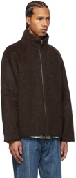 Our Legacy SSENSE Exclusive Brown Wool & Mohair Zip-Up Sweater