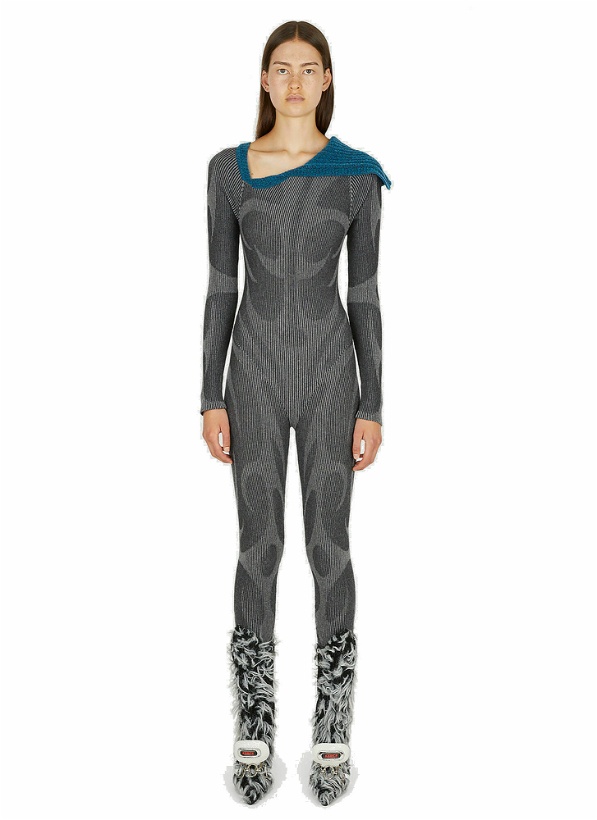 Photo: Illusion Knit Catsuit in Grey