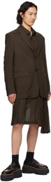 Feng Chen Wang Brown Semi-Transparent Blazer