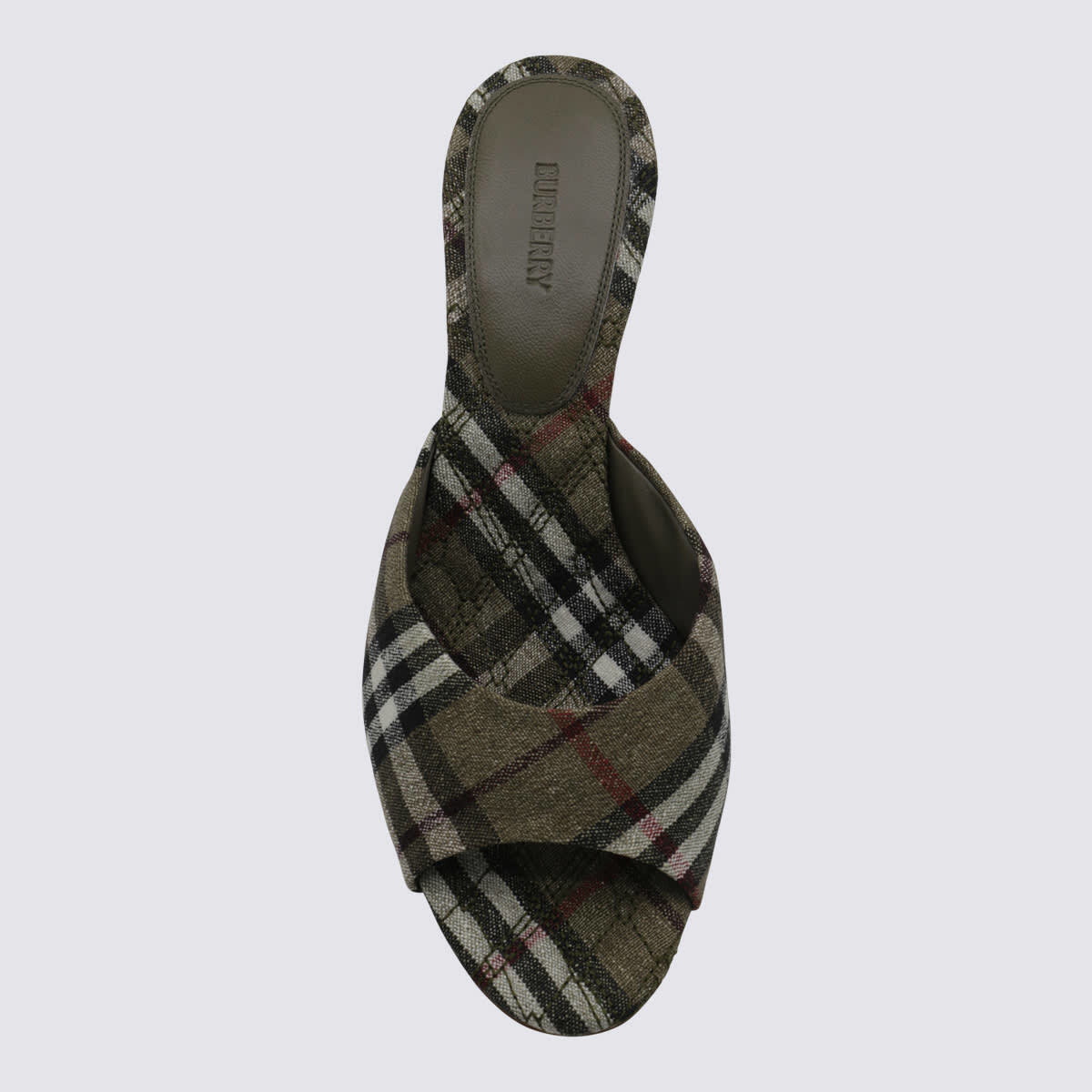 【Burberry】BROWN CANVAS MULES Burberry Brown Canvas Mules Burberry
