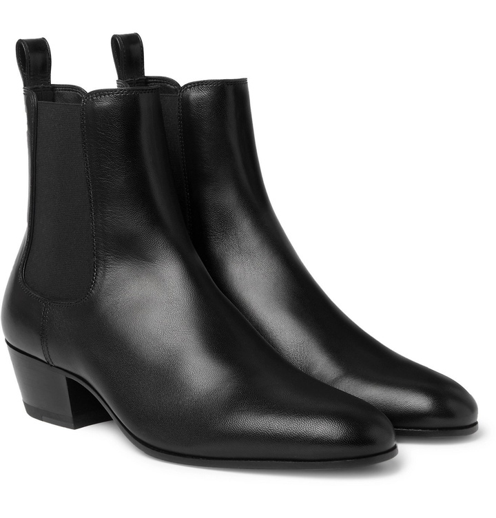 Photo: SAINT LAURENT - Custar 45 Leather Chelsea Boots - Black