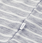 Onia - Owen Striped Mélange Loopback Cotton-Blend Jersey Sweatshirt - Blue