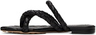 Bottega Veneta Black Leaf Flat Sandals