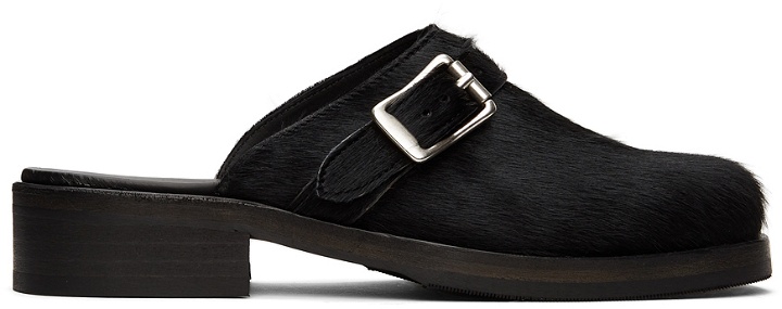 Photo: Our Legacy SSENSE Exclusive Black Cow Hair Camion Mule Loafers