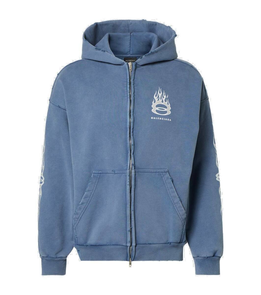 Balenciaga Burning Unity zip-up cotton hoodie Balenciaga Balenciaga Burning Unity zip-up cotton hoodie Balenciaga
