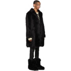 Saint Laurent Black Faux-Fur Coat
