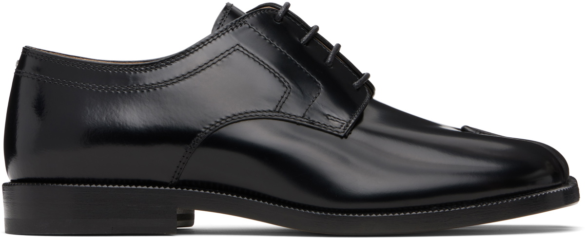 Maison Margiela Black Tabi Leather Derbys