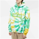 Camp High Men's High Street Tie Dye Hoody in Kermit Green/Sunshine Yellow