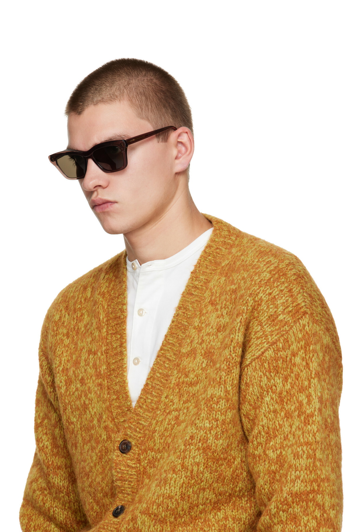 LOEWE Brown Slim Rectangle Sunglasses