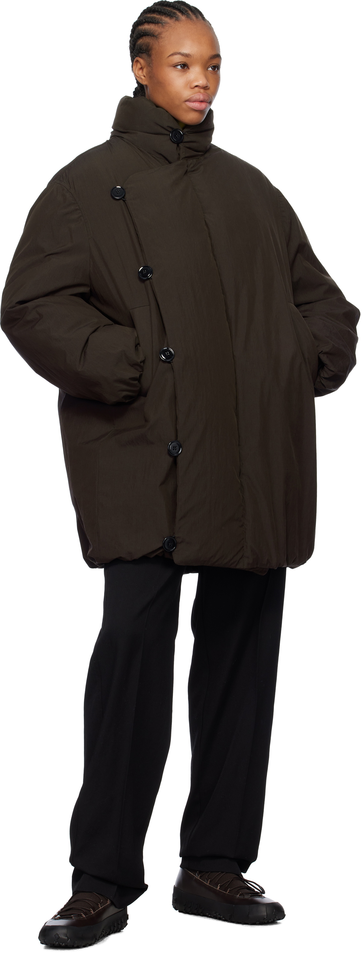 LEMAIRE Brown Long Puffer Down Coat Lemaire