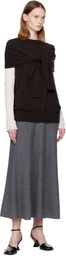 LISA YANG Gray Torie Midi Skirt