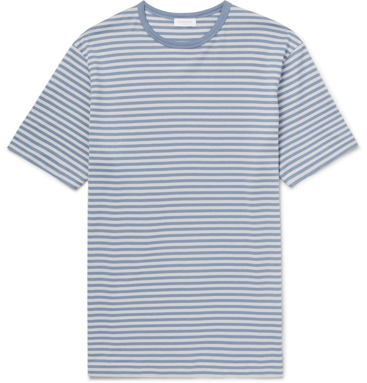 Photo: Sunspel - Striped Cotton-Jersey T-Shirt - Men - Blue