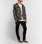 Rhude - Jersey-Trimmed Camouflage-Print Cotton-Twill Hooded Jacket - Army green