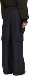 Juun.J Black Nylon Detachable Zip-Off Cargo Pants