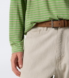 Auralee Striped wool T-shirt