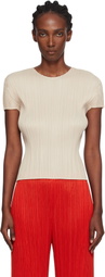 PLEATS PLEASE ISSEY MIYAKE Beige Monthly Colors July T-shirt