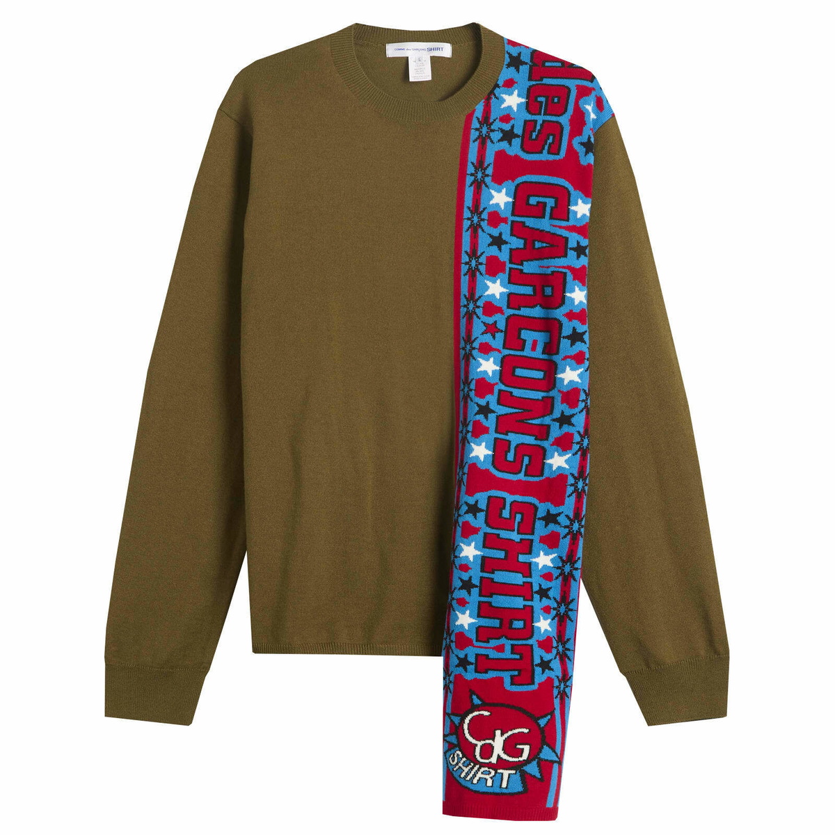 Comme des Garçons SHIRT Men's Football Scarf Knit in Khaki