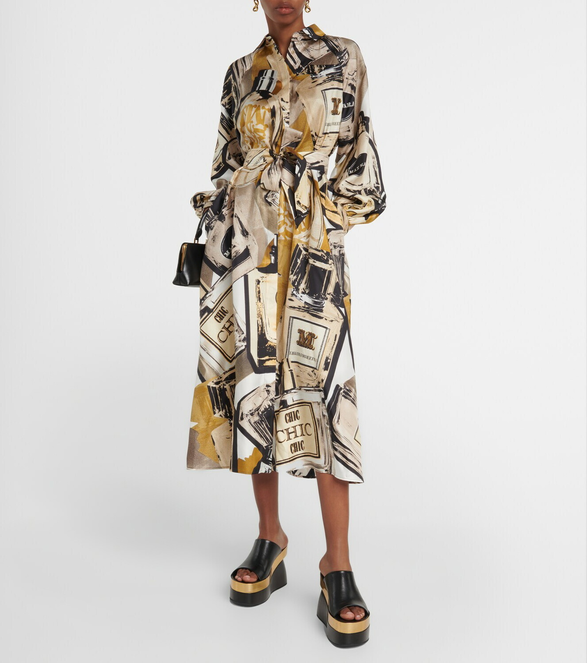【関税&送料込】Max Mara Printed Silk Manna Shirt Dress Max Mara Printed Silk Shirt Dress In Yellow | Editorialist