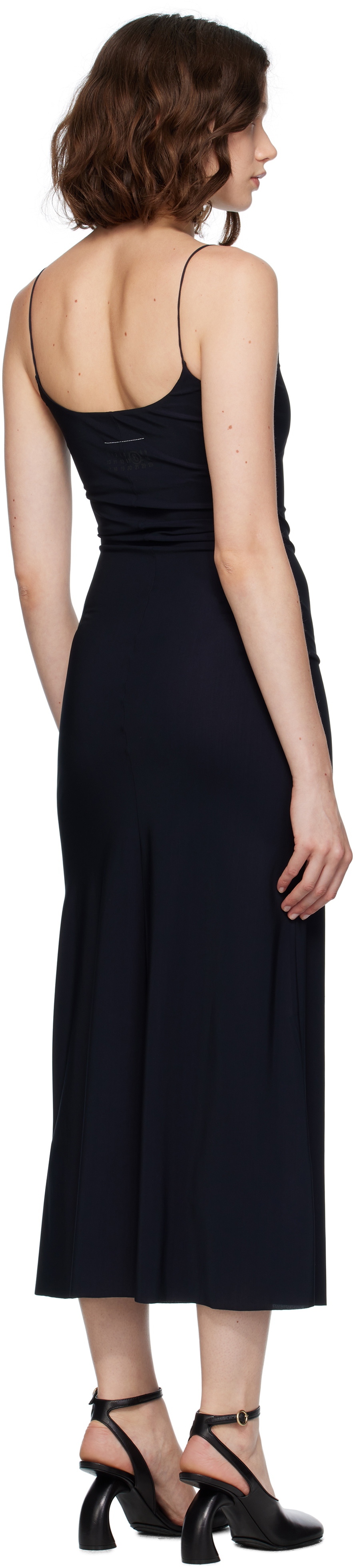 MM6 Maison Margiela Black Slip Maxi Dress