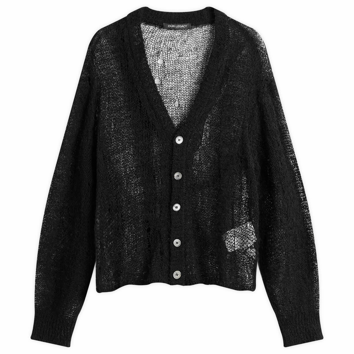 OUR LEGACY Cardigan “BLACK MOHAIR” Our Legacy Cardigan Black Mohair