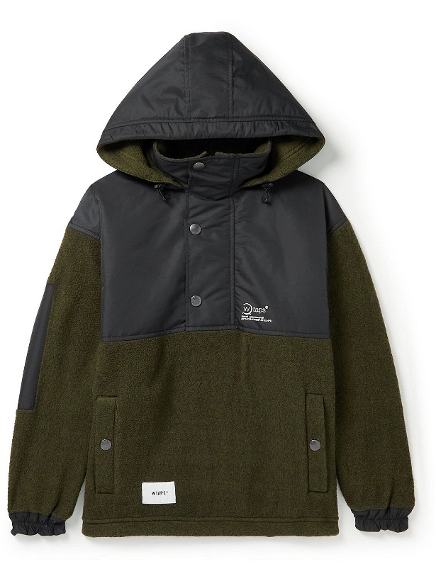 Photo: WTAPS - Eaves Logo-Embroidered Fleece and Shell Hooded Half-Zip Jacket - Unknown