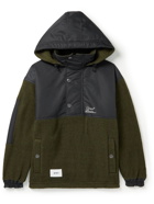 WTAPS - Eaves Logo-Embroidered Fleece and Shell Hooded Half-Zip Jacket - Unknown