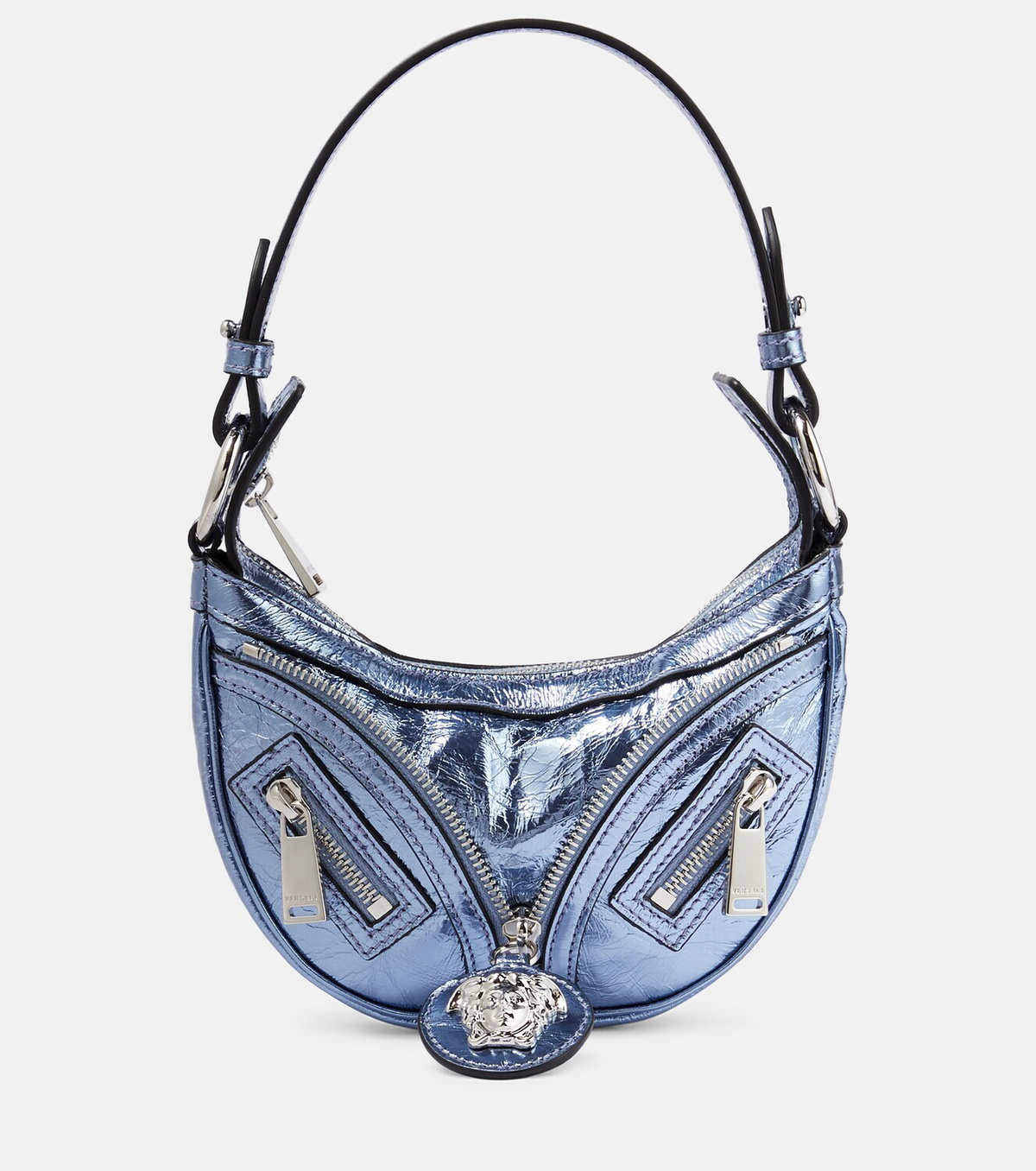 Versace Repeat Mini metallic leather shoulder bag Versace