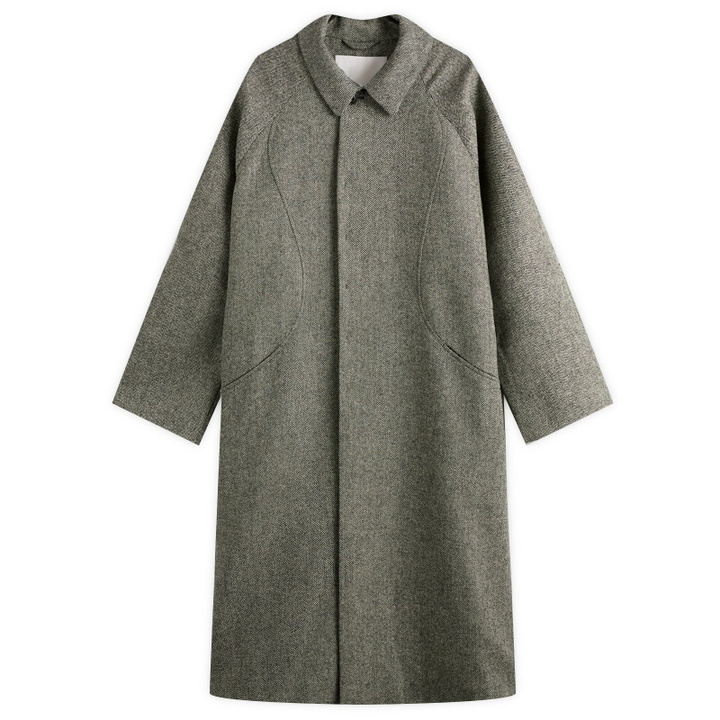 Photo: Sage Nation Men's Takeshi Overcoat in Black And White Herringbone