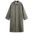 Sage Nation Men's Takeshi Overcoat in Black And White Herringbone