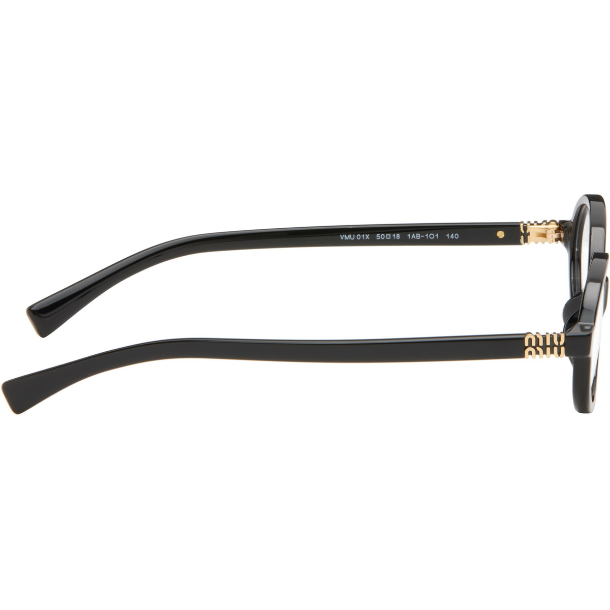 Miu Miu Eyewear Black 'Breaking the Rules' Oval Glasses