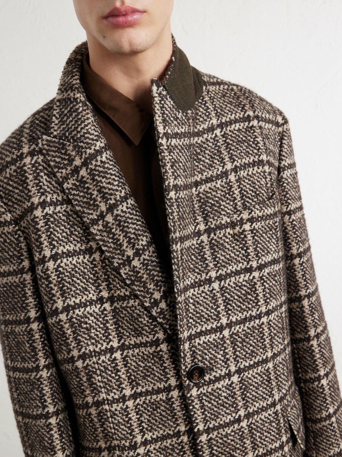 Dolce&Gabbana - Checked Wool-Blend Tweed Coat - Brown