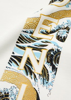 Evisu The Great Wave Daicock Printed Cotton T-shirt Off White