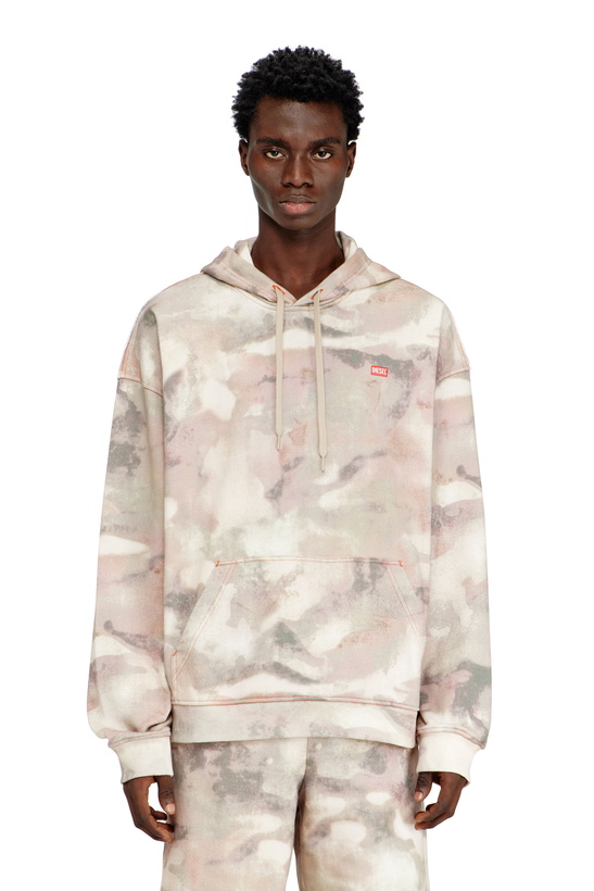 Photo: Diesel Hoodie in camouflage-print organic cotton - Sweaters Mens in Multicolor